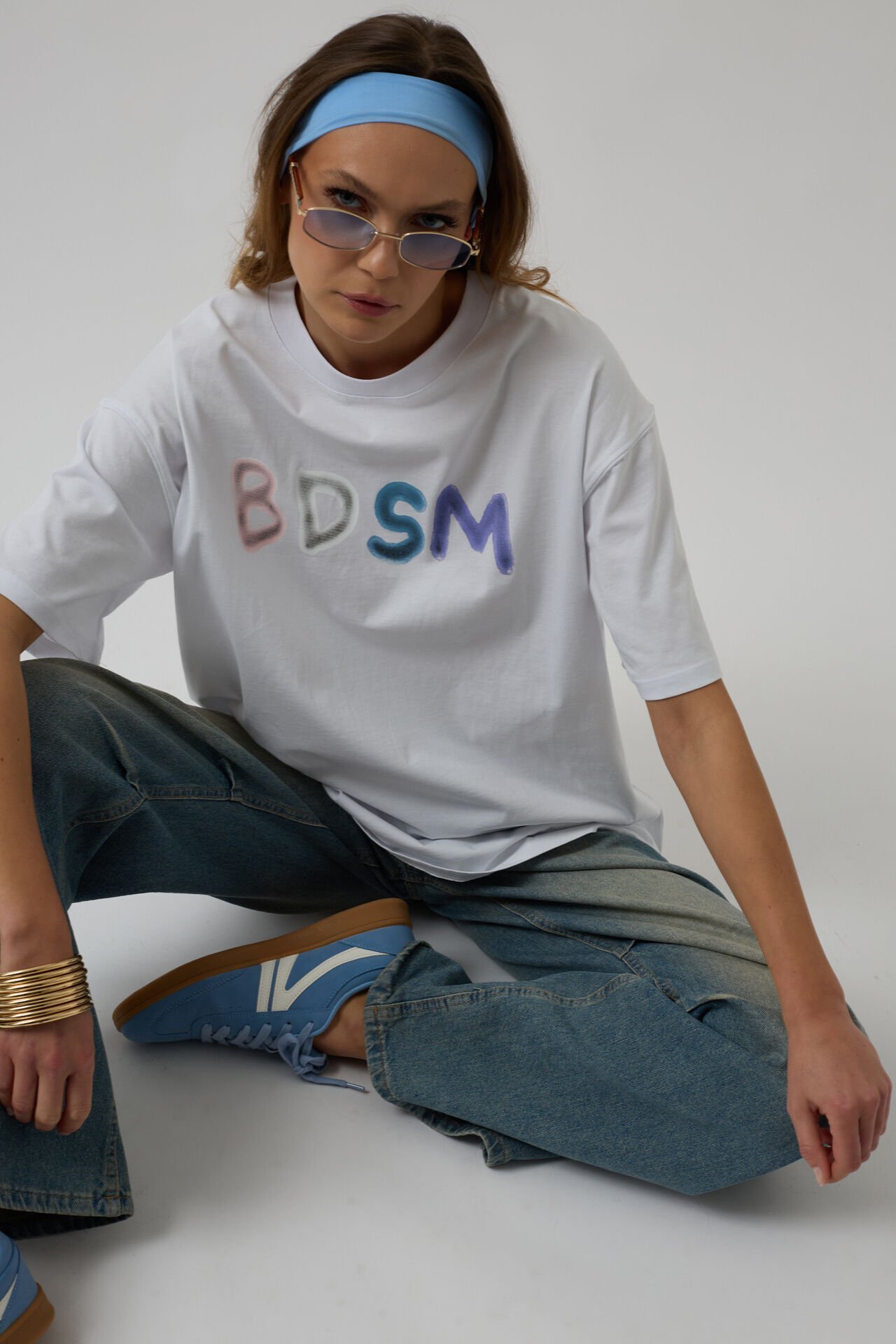 Wholesale Back and Front Printed Oversize White T-Shirt