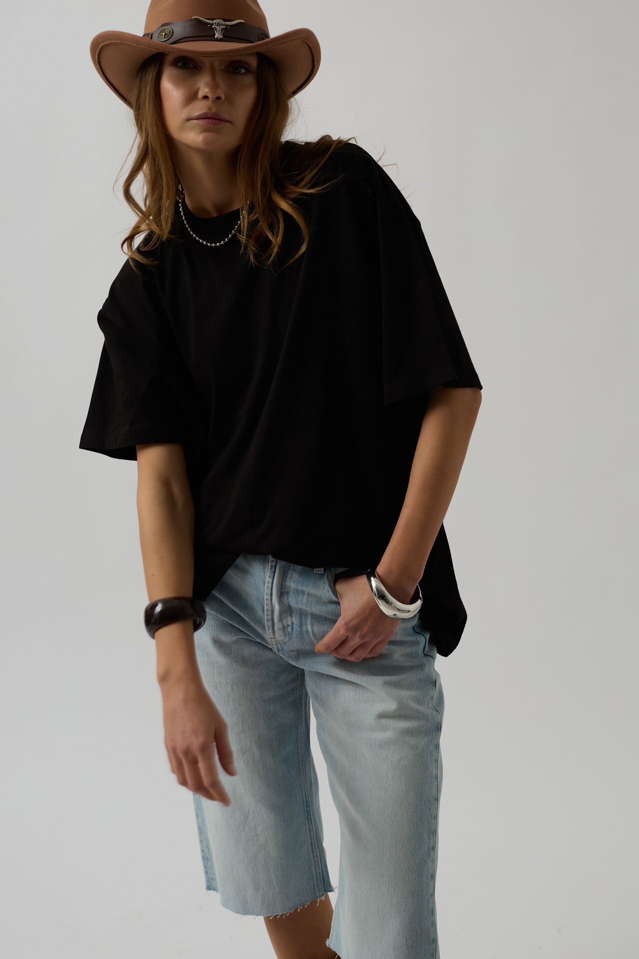 Toptan Basic Oversize Siyah T-Shirt