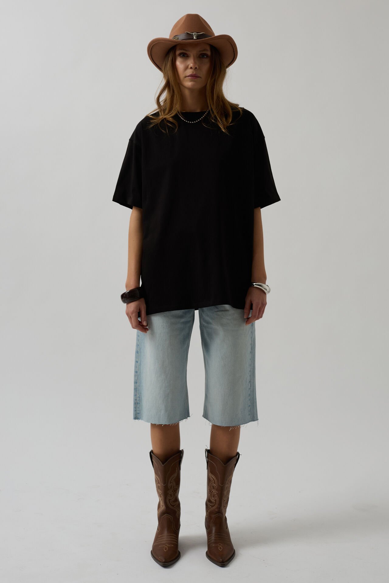 Toptan Basic Oversize Siyah T-Shirt