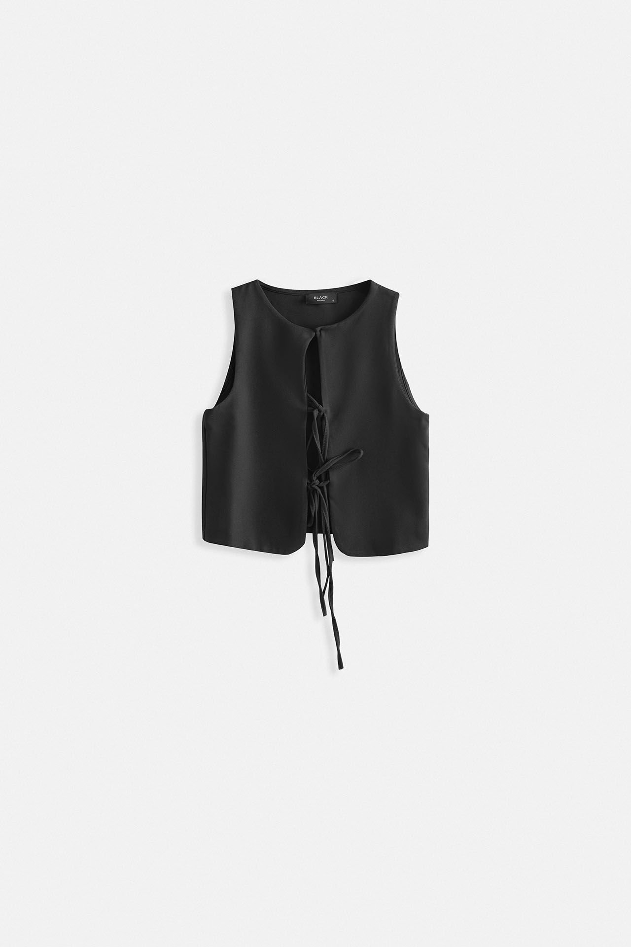 Wholesale Lace Detail Low Cut Black Blouse