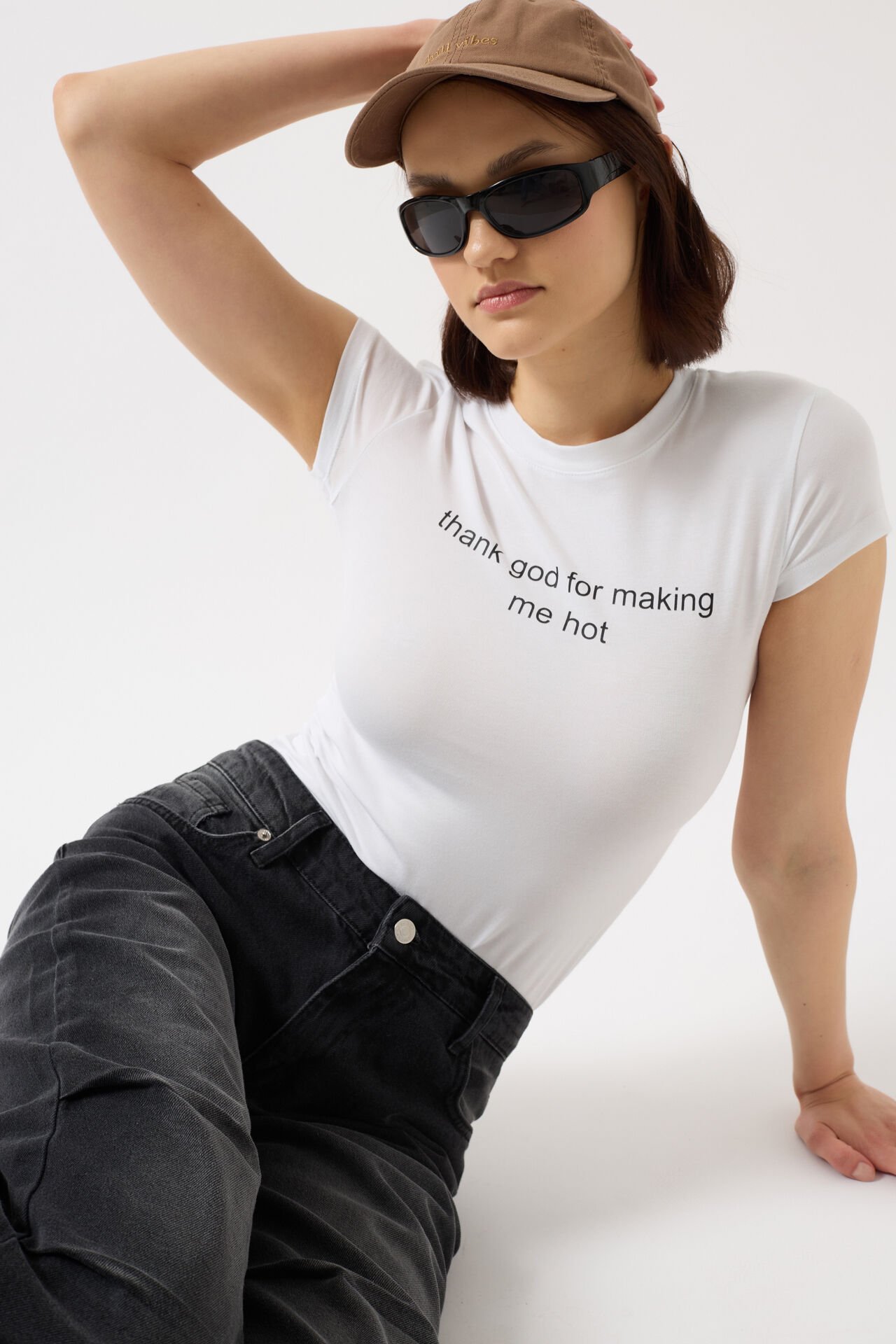 Toptan Baskılı Likralı Crop Beyaz T-Shirt