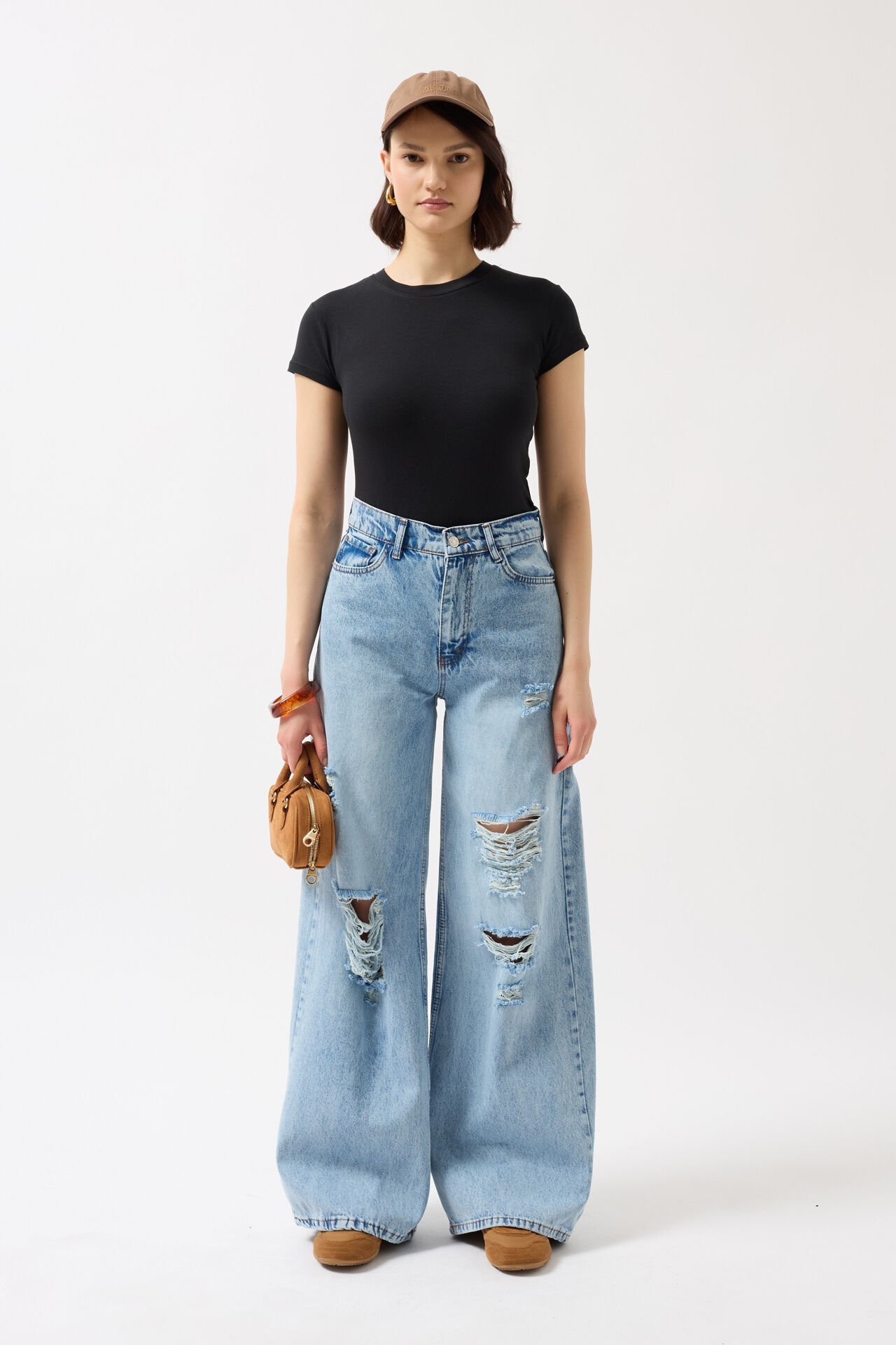 Toptan Likralı Basic Siyah T-Shirt