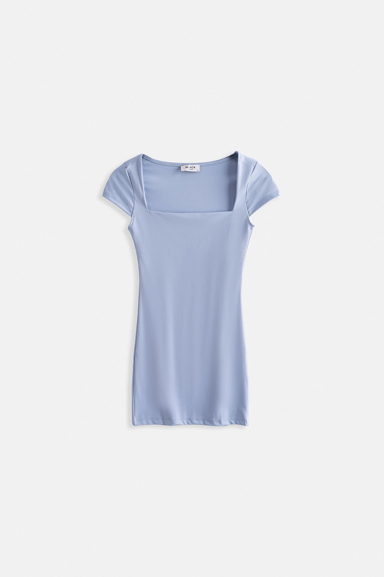 Оптовая продажа Window Detail Mini Low Cut Baby Blue Dress