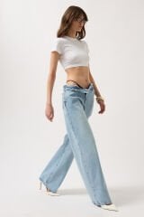 Toptan Düşük Bel Straight Mavi Jean