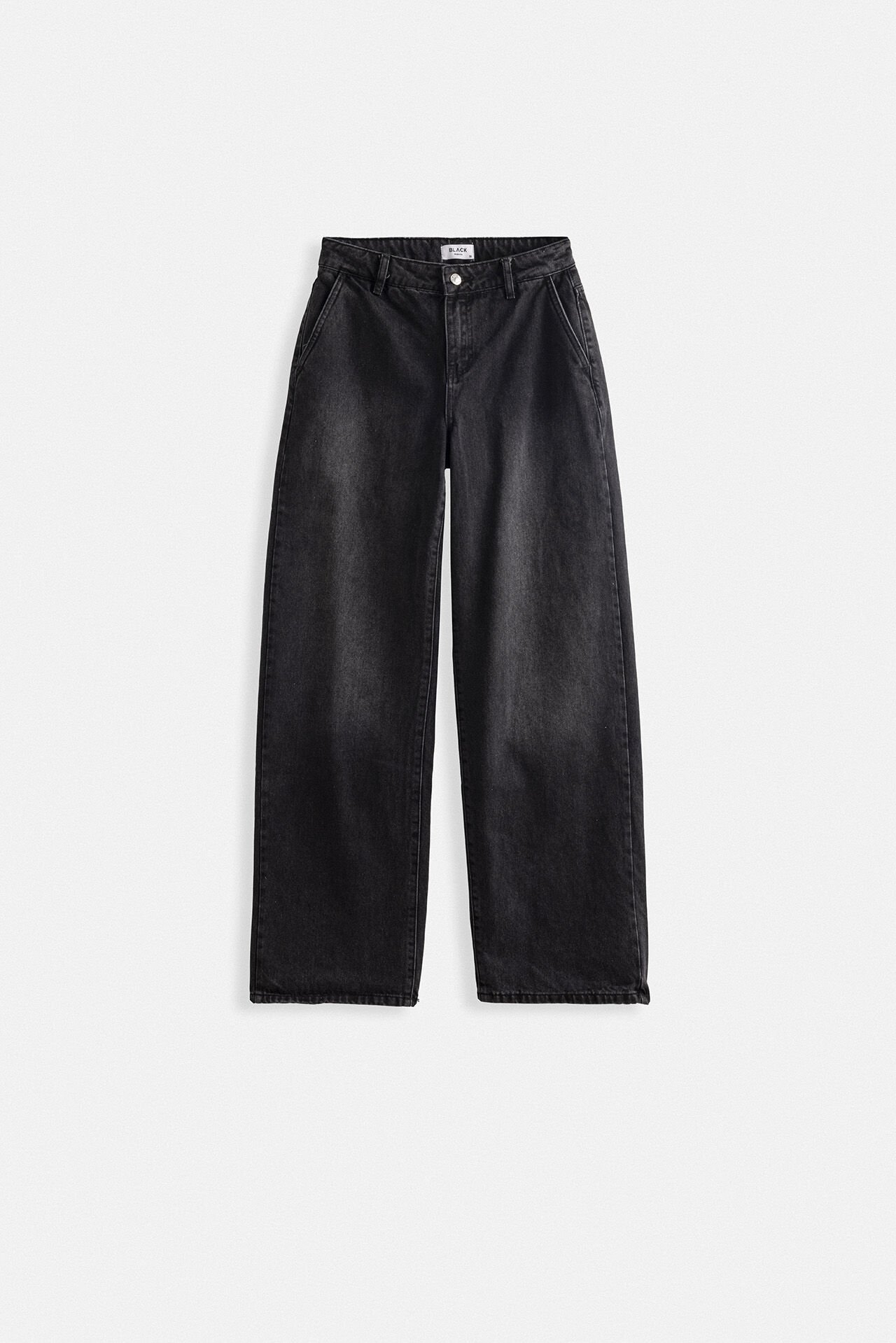 Toptan Düşük Bel Straight Siyah Jean