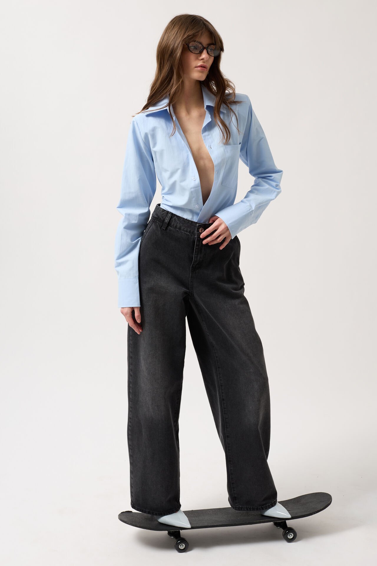 Toptan Düşük Bel Straight Siyah Jean