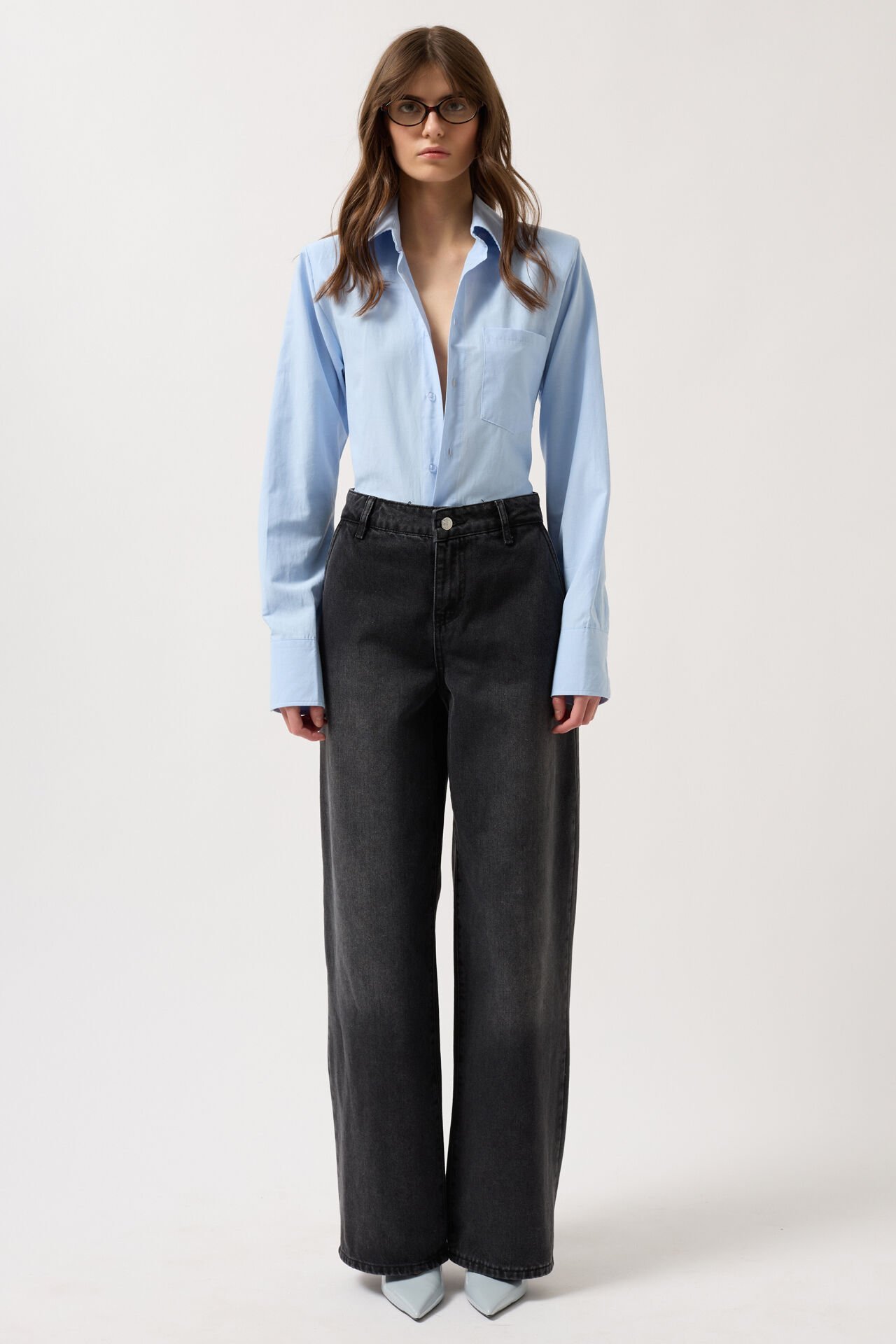 Toptan Düşük Bel Straight Siyah Jean