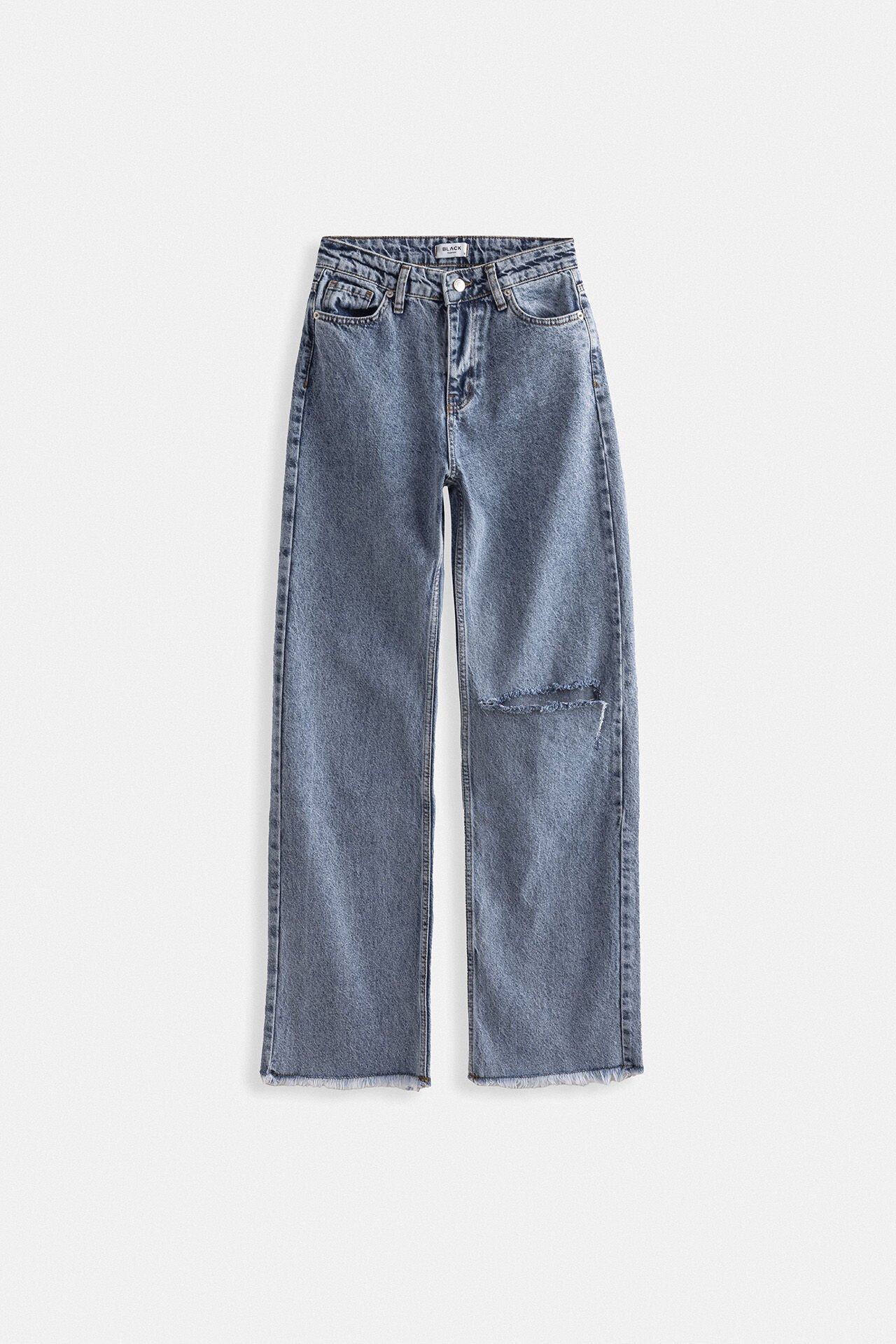 Toptan Lazer Kesim Wide Leg Mavi Jean