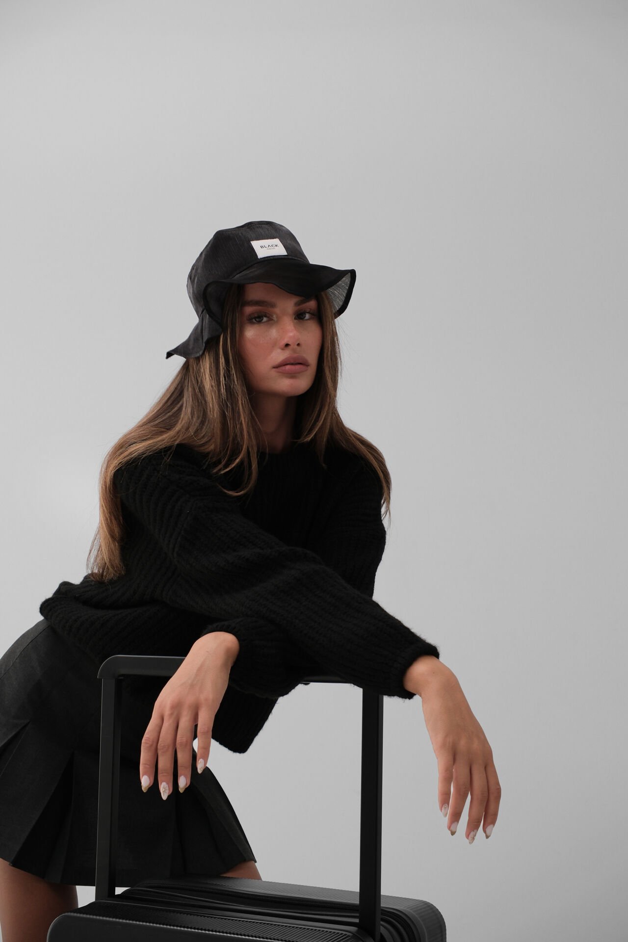 Wholesale Oversize Black Knitted Sweater