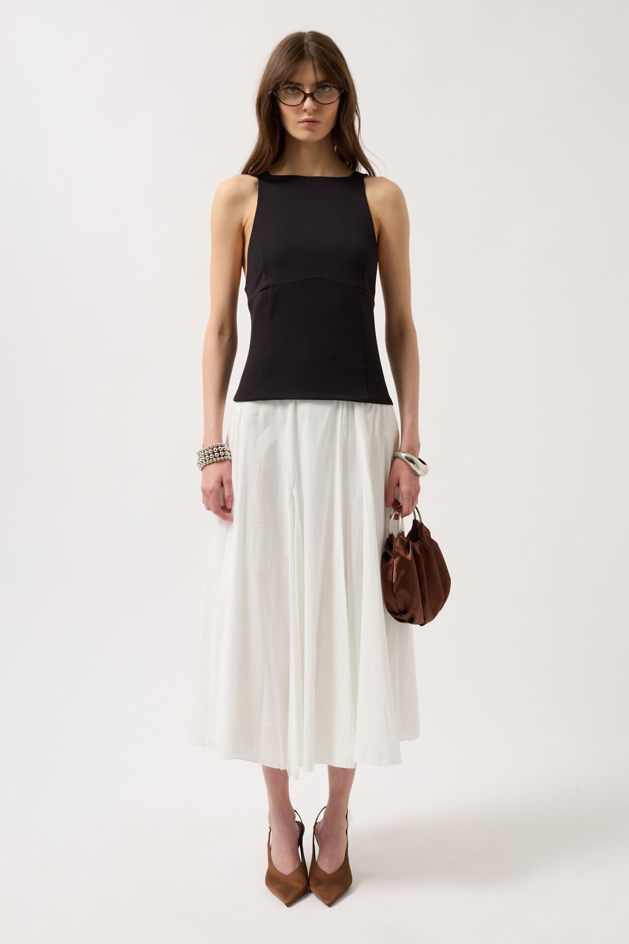 Toptan Sırt Kurdele Detay Siyah Bluz