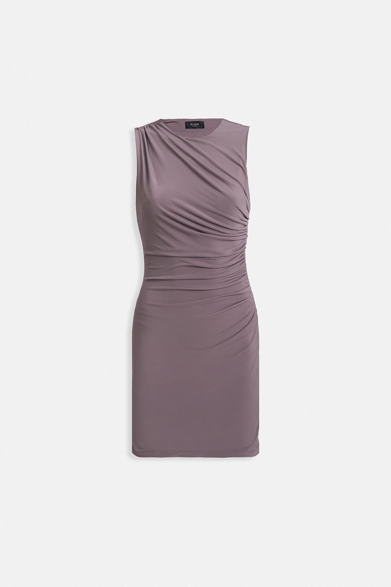 Toptan Büzgülü Mini Vizon Elbise