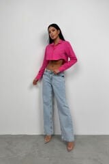 Wholesale Cuff Detail Crop Shirt