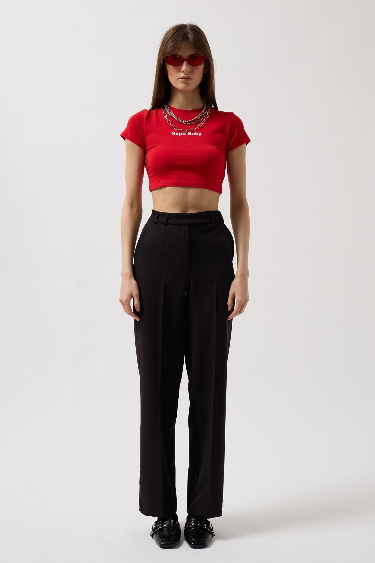 Wholesale Waist Belted Black Trousers