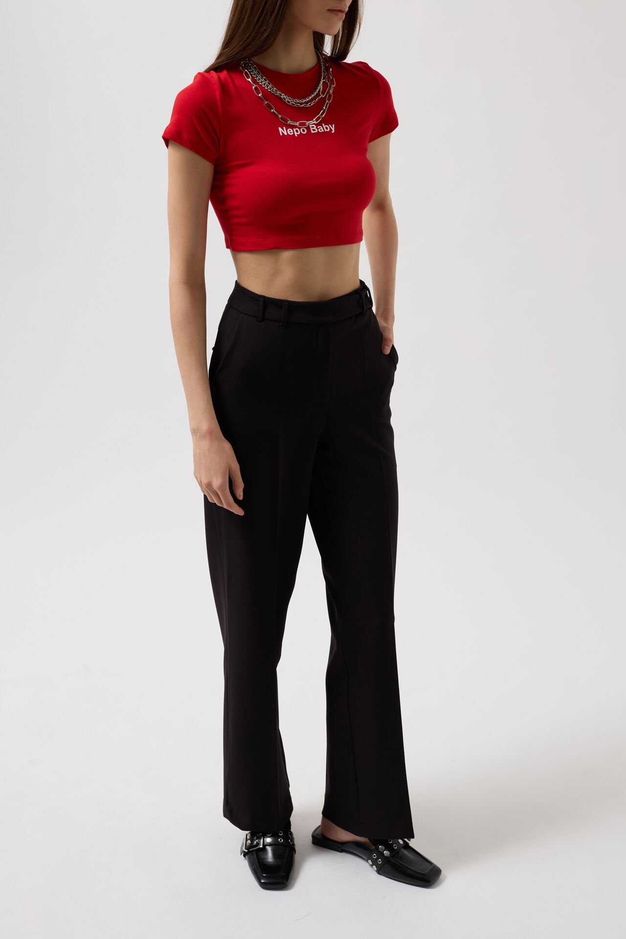 Wholesale Waist Belted Black Trousers