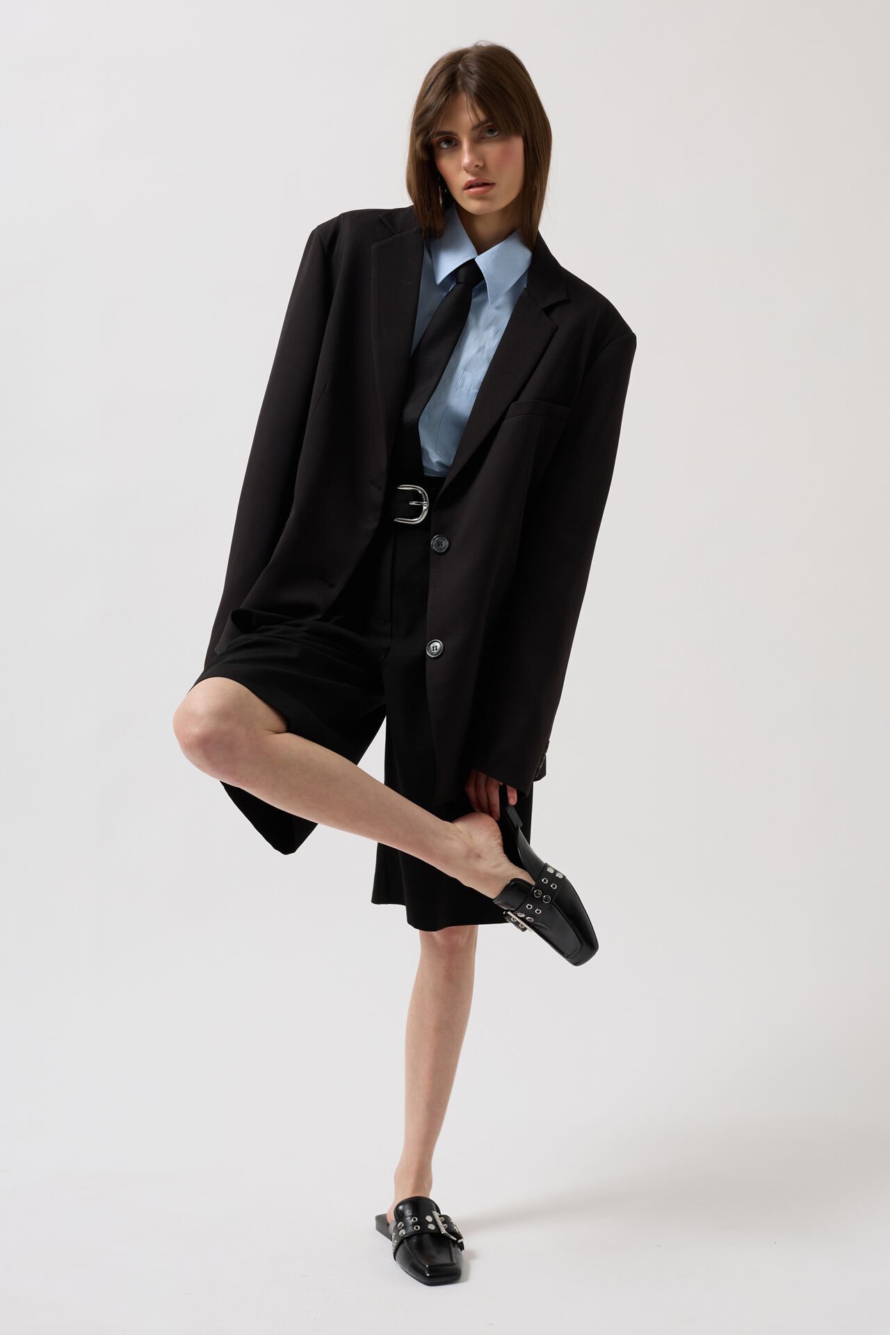 Toptan Basic Oversize Siyah Ceket