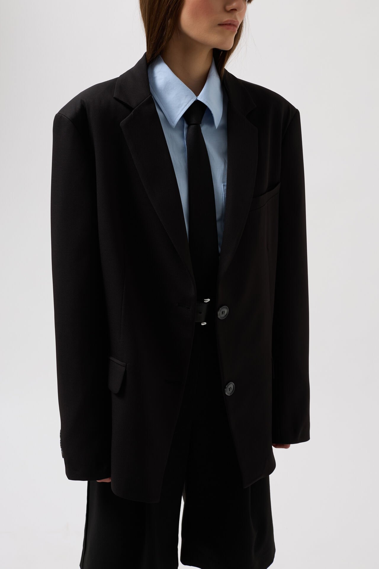 Wholesale Basic Oversize Black Jacket