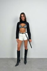 Oval Cut Crop Shirt