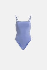 Toptan İp Askılı Bebe Mavi Bodysuit