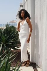 Wholesale Accessories Detail Maxi White Dress