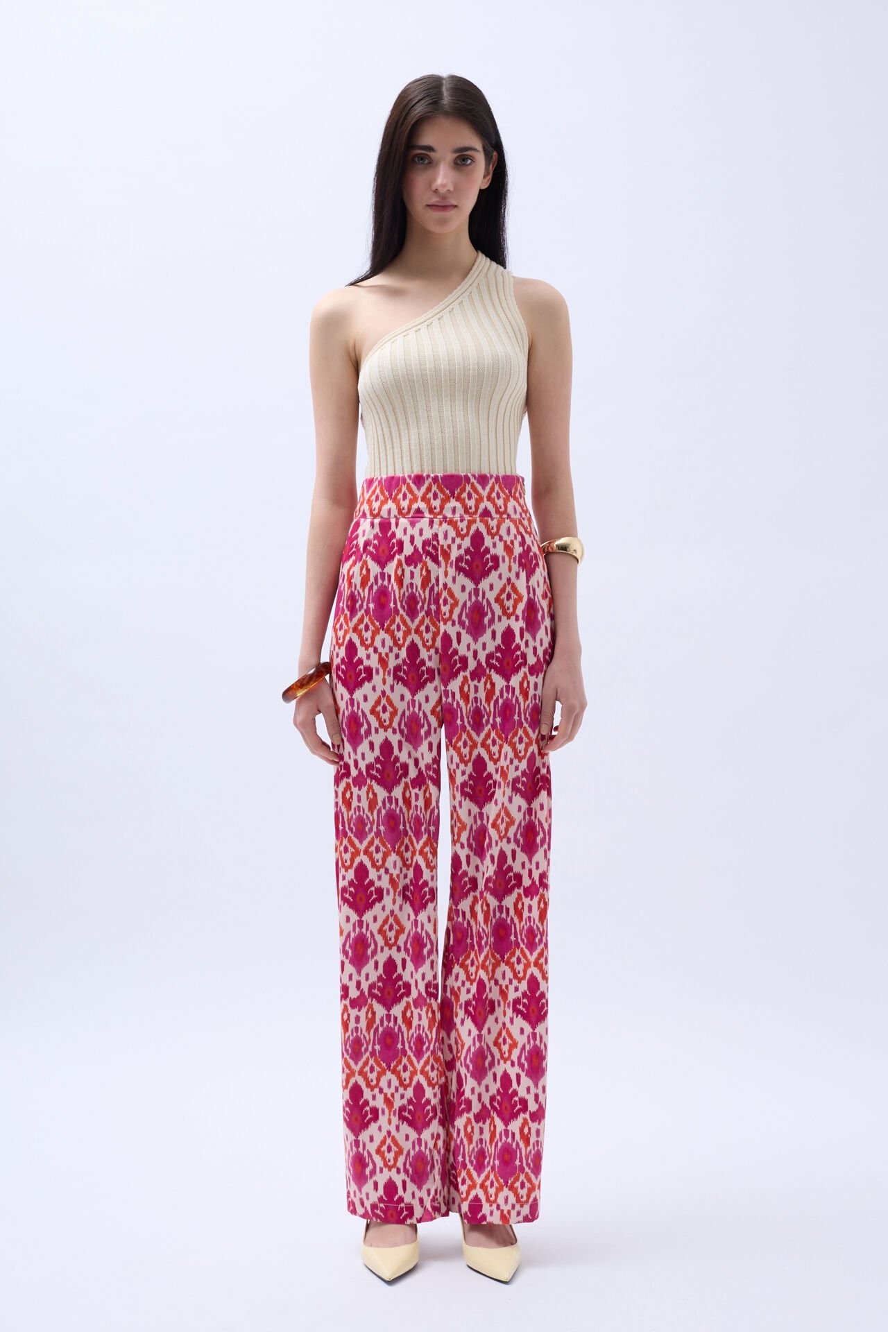 Patterned Satin Trousers