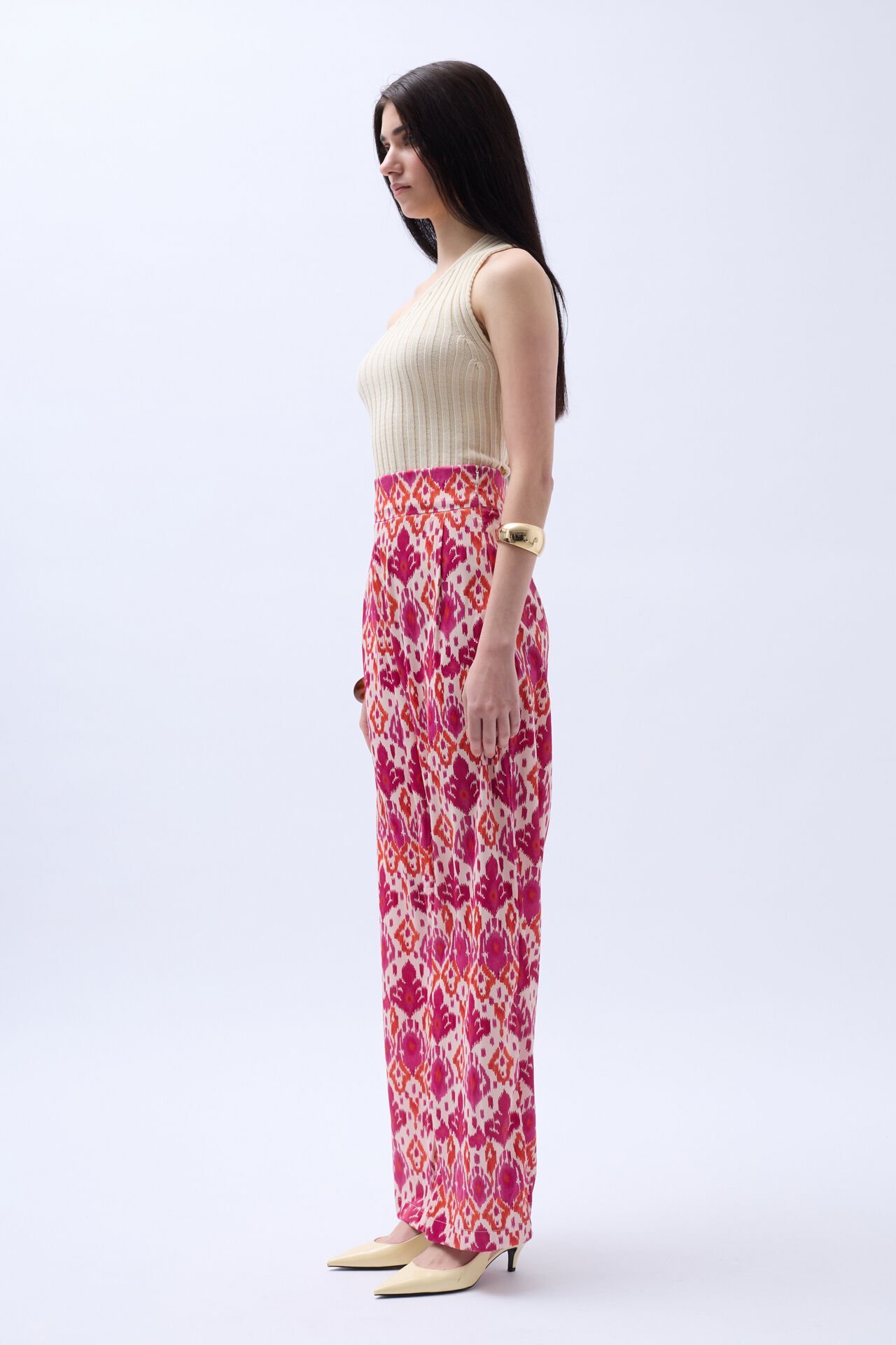 Patterned Satin Trousers