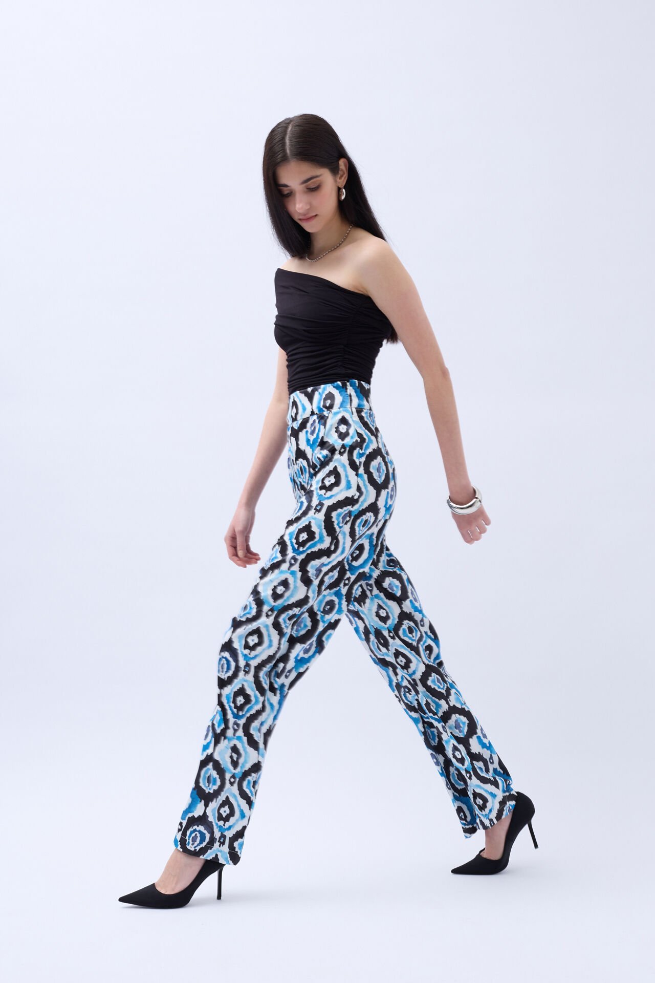 Patterned Satin Trousers