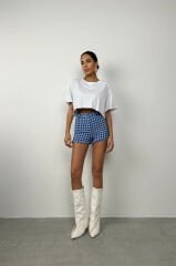 Toptan Oversize Basic Beyaz Crop T-Shirt