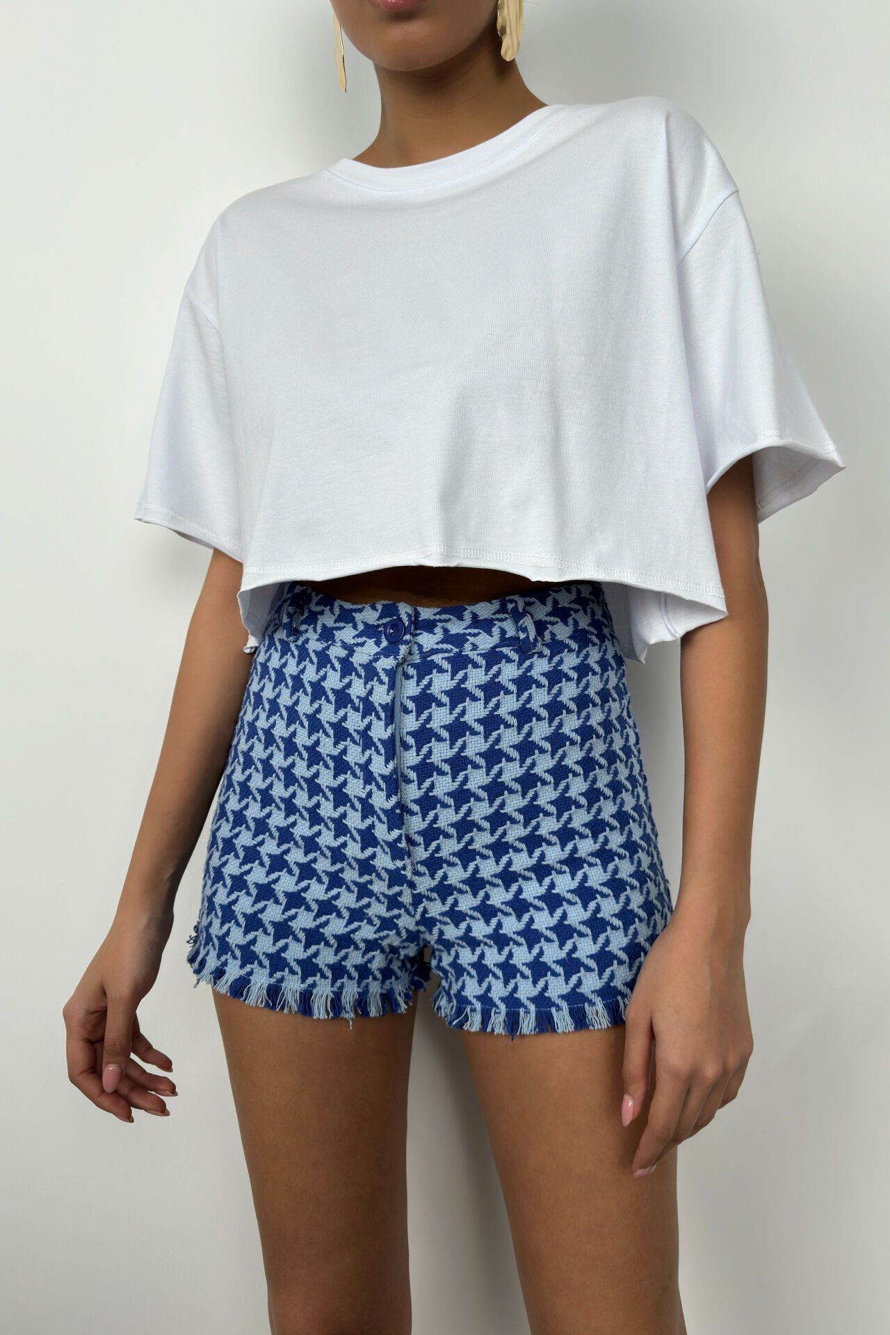 Toptan Oversize Basic Beyaz Crop T-Shirt
